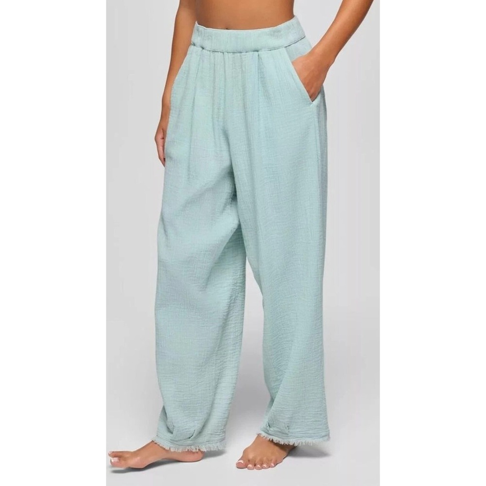 Prana new medium hideaway pant organic cotton pull on pockets saltwater green